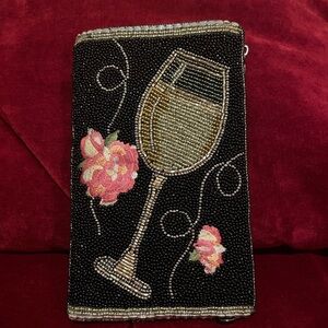 Mary Frances Vino Beaded-Embroidered Crossbody Phone Bag
